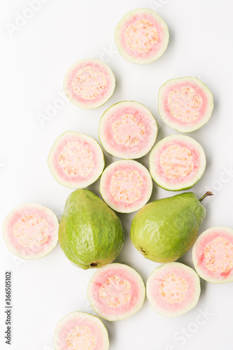 Fresh guava on the white background