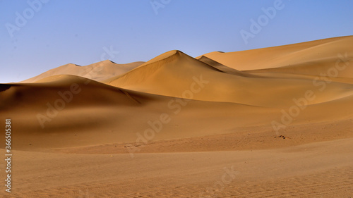 The formation of sand dune by wind in Gobi Desert