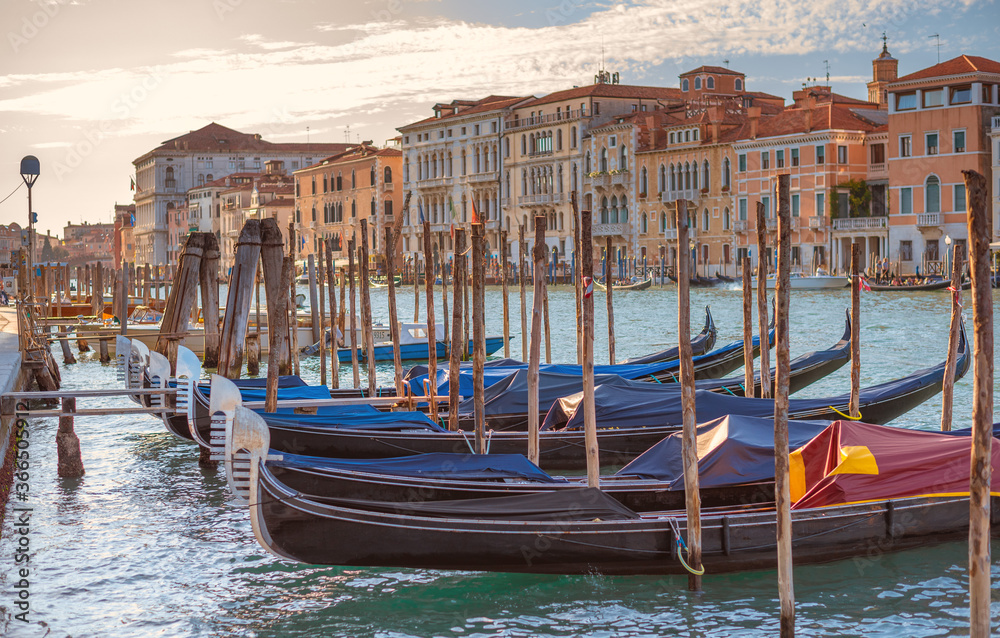 gondolas in Venice