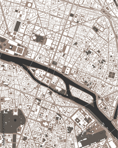map of the city of Paris, France