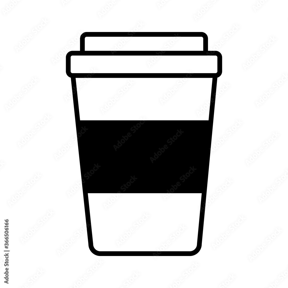 coffee plastic container drink line style icon coffee plastic container drink line style icon