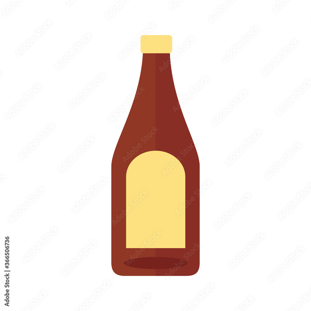 beer bottle drink flat style icon