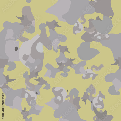 Urban camouflage of various shades of grey and green colors
