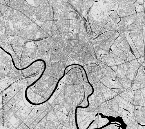 Photo map of the city of Moscow, Russia