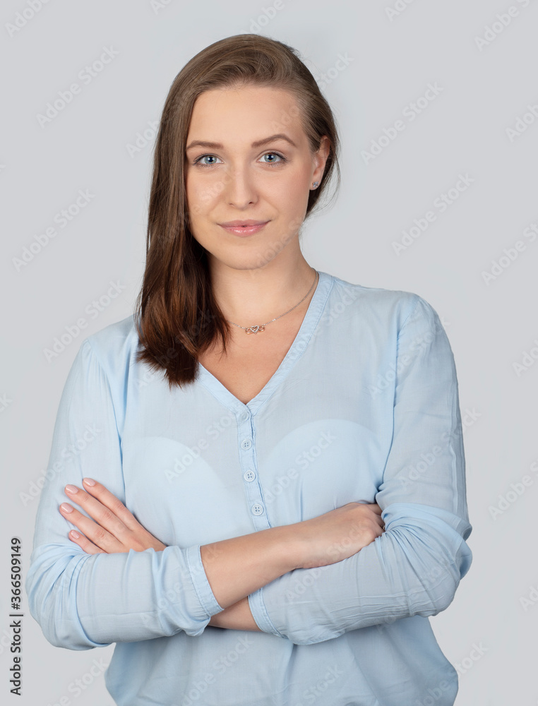 Attractive woman on solid background, studio model
Attractive woman on solid background, studio model