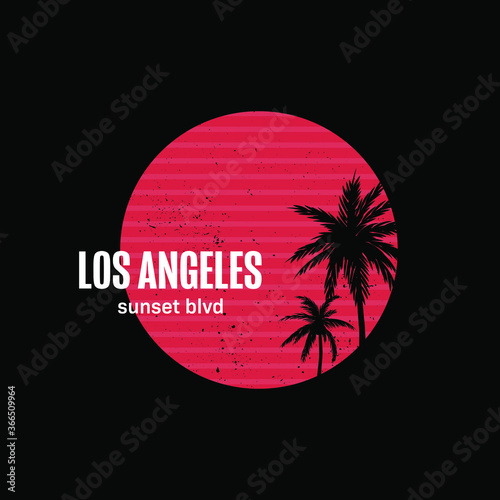 Los Angeles Sunset BLVD Tshirt Graphic