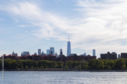 Lower Manhattan Skyline with Residential Buildings along the East River in New York City