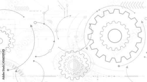 Engine gears wheels rotating animation on blueprint background. Working process concept. Symbol of teamwork. perfect for business related purposes. Alpha channel