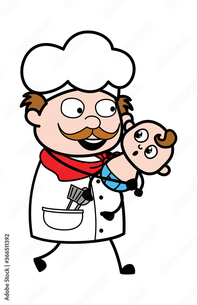Cartoon Businessman Holding a Baby Cartoon Businessman Holding a Baby