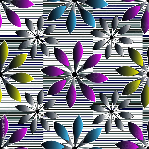 Seamless neon swimwear floral pattern design