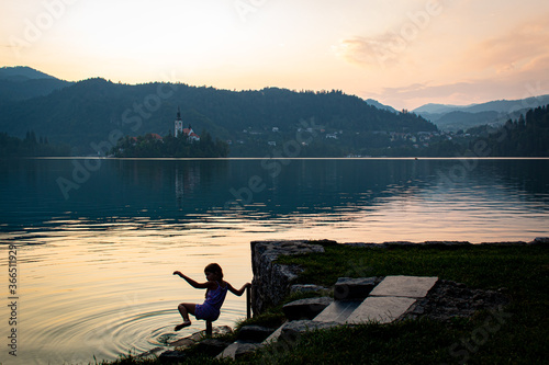Girl in Lake Bled