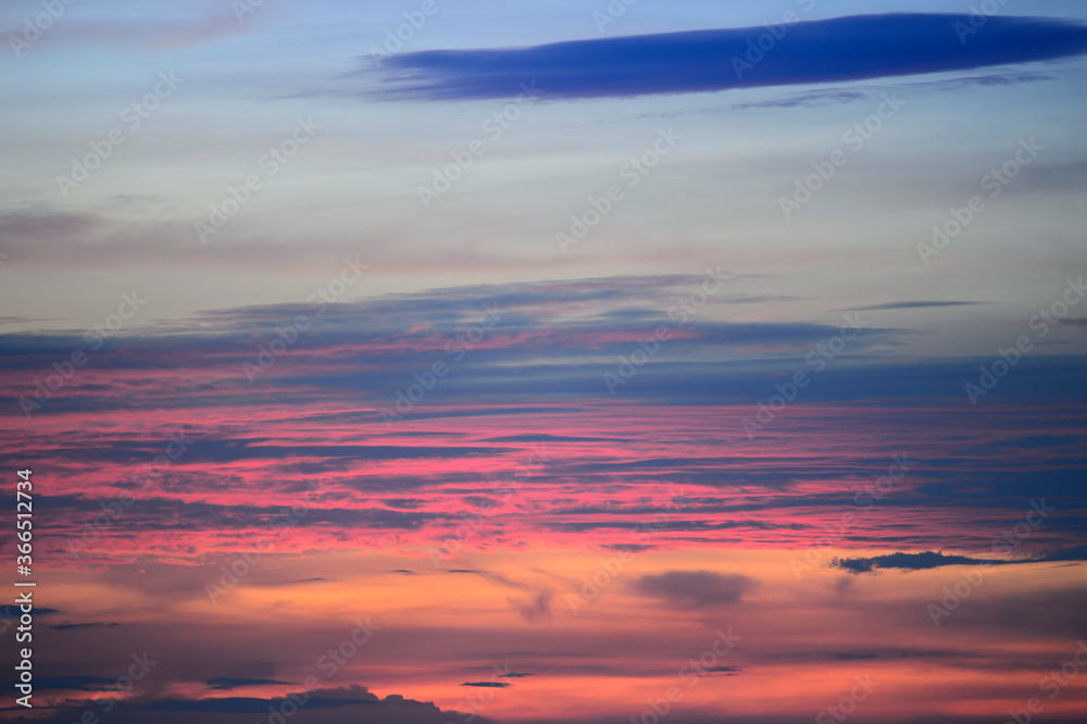 Abstract of colorful sky in the sunset