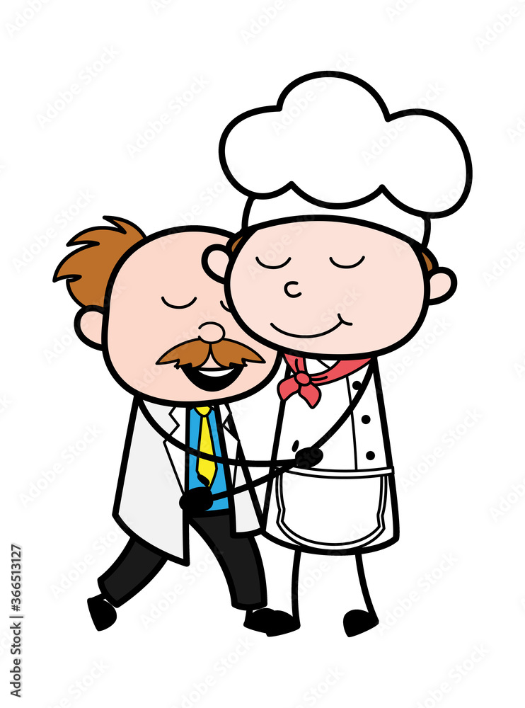 Cartoon Scientist Giving a Hug Cartoon Scientist Giving a Hug