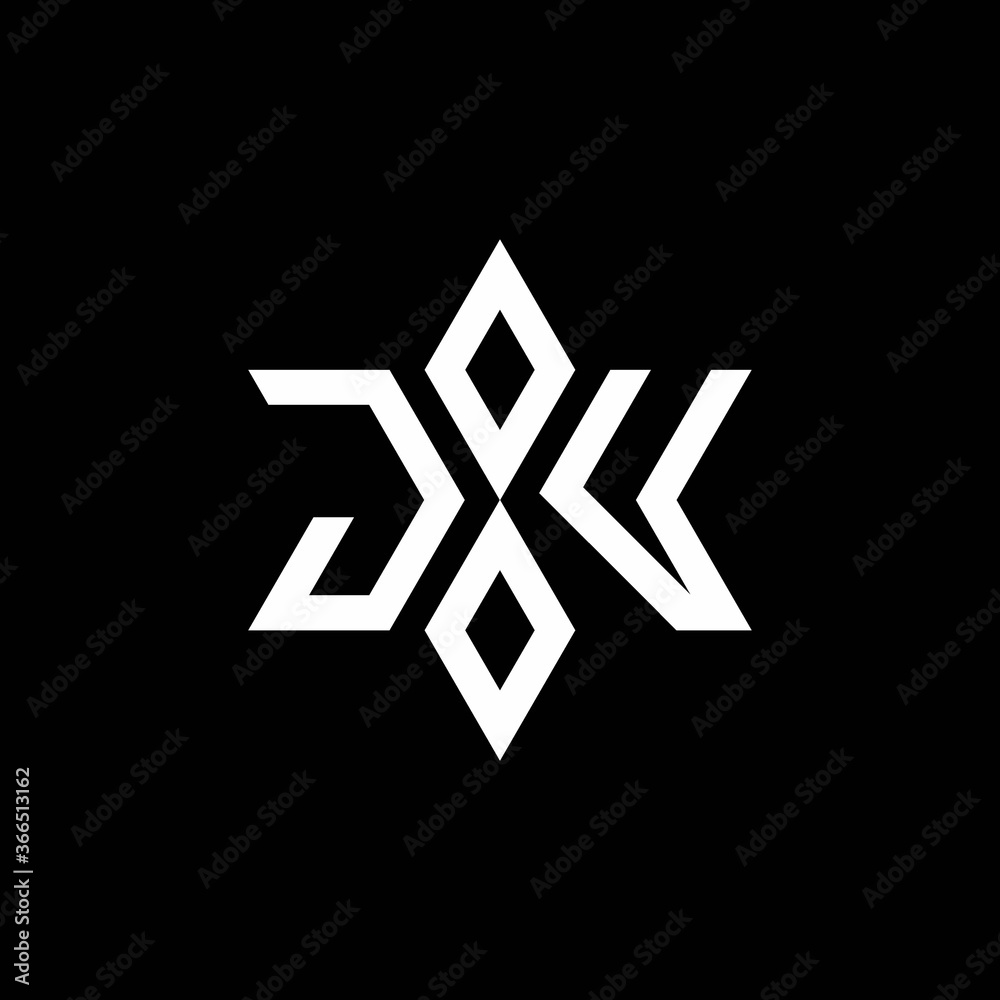 JV monogram logo with star shape and luxury style JV monogram logo with star shape and luxury style