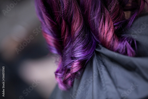 purple hair woman
