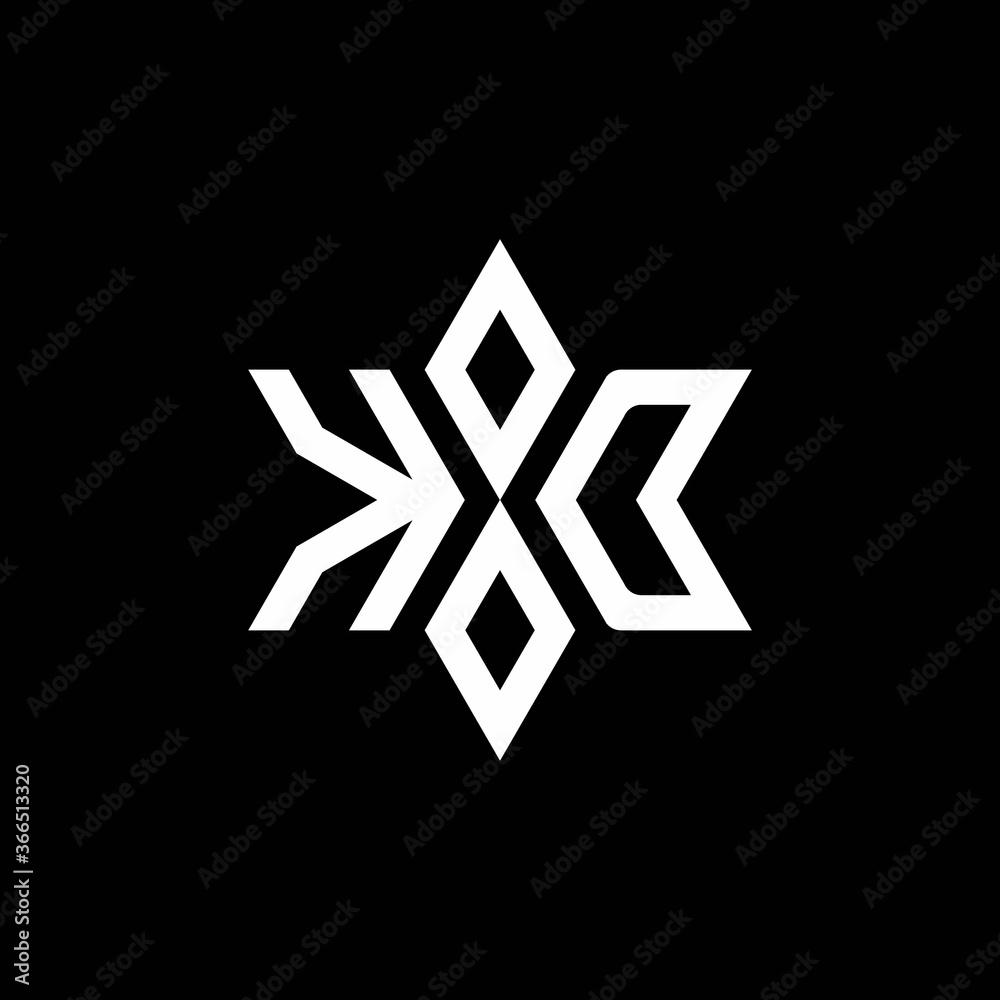 KD monogram logo with star shape and luxury style KD monogram logo with star shape and luxury style