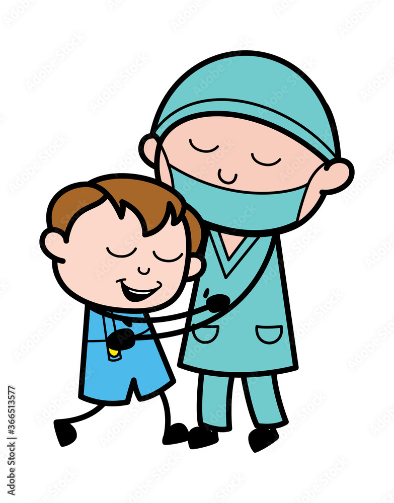 Cartoon Surgeon Giving a Hug Cartoon Surgeon Giving a Hug