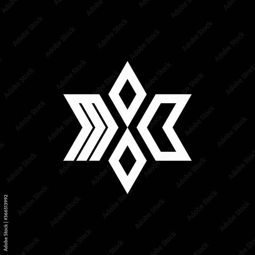 MO monogram logo with star shape and luxury style MO monogram logo with star shape and luxury style
