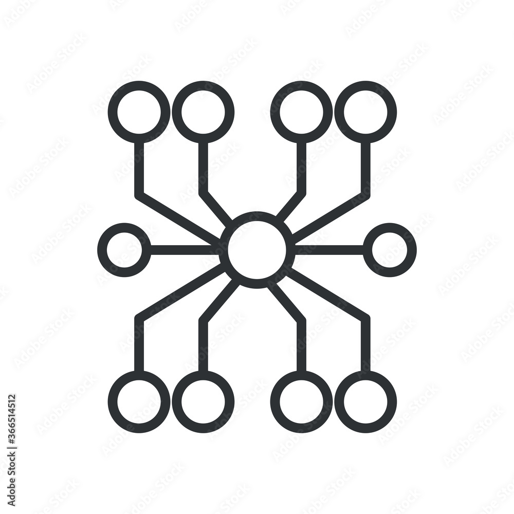 Points circuit line style icon vector design