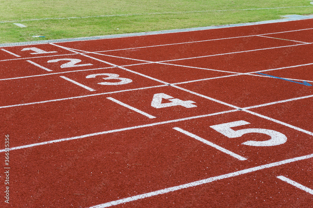 Numbers on  running track