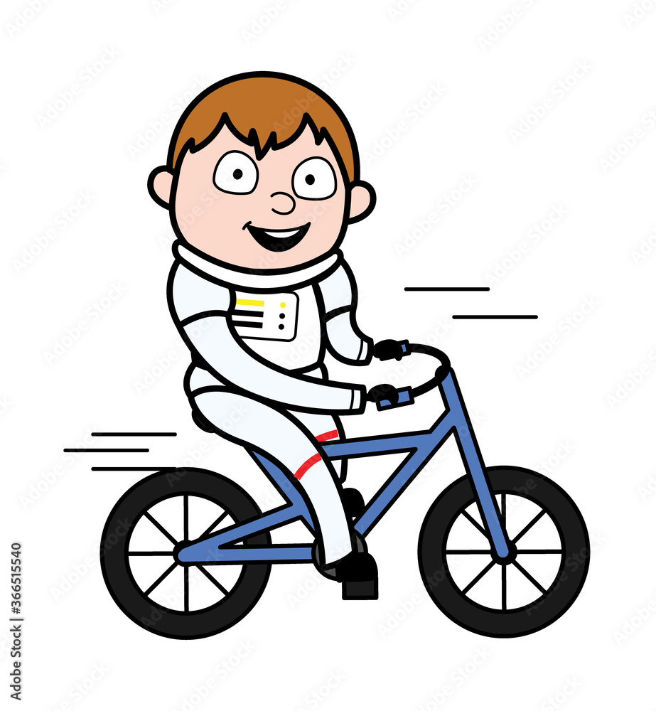 Cartoon Astronaut Riding bicycle Cartoon Astronaut Riding bicycle