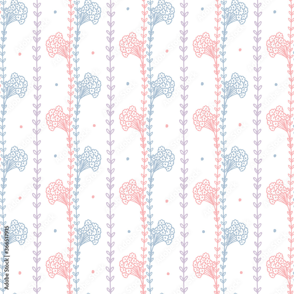 Flowers. Hand drawn doodle Wild Flowers. Floral Seamless pattern - Vector illustration. Pink - blue Floral background. Wildflowers. Grass. Flowers. Hand drawn doodle Wild Flowers. Floral Seamless pattern - Vector illustration. Pink - blue Floral background. Wildflowers. Grass.