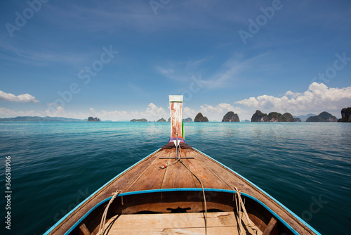 A long tail boat bow with in Krabi, ​​Thailand.