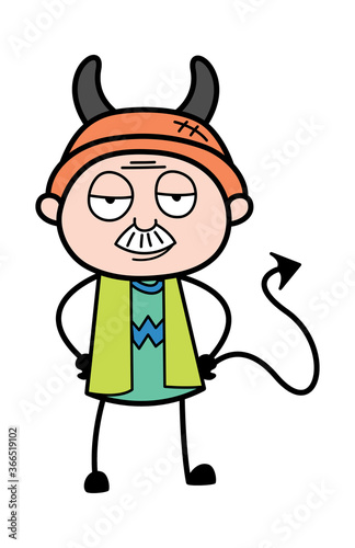 Evil Cartoon Grandpa as Devil