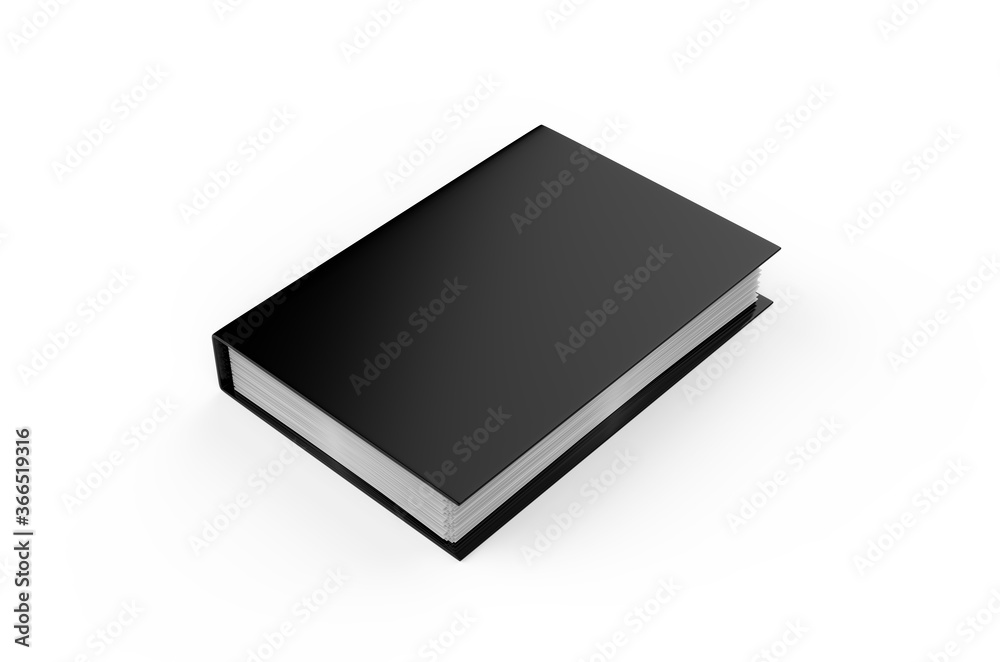 Black clean office binder mockup template on isolated white background, 3d illustration Black clean office binder mockup template on isolated white background, 3d illustration