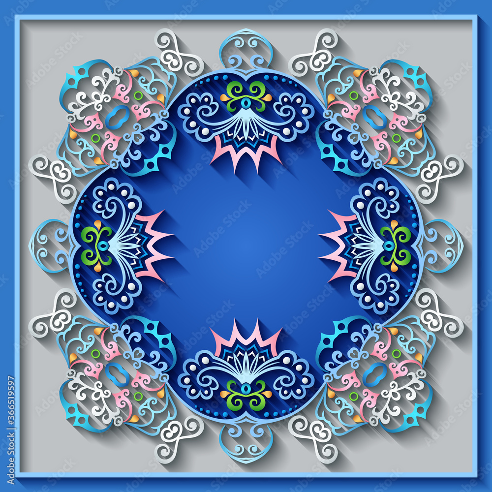 Fototapeta premium Abstract vector ornamental nature vintage frame.