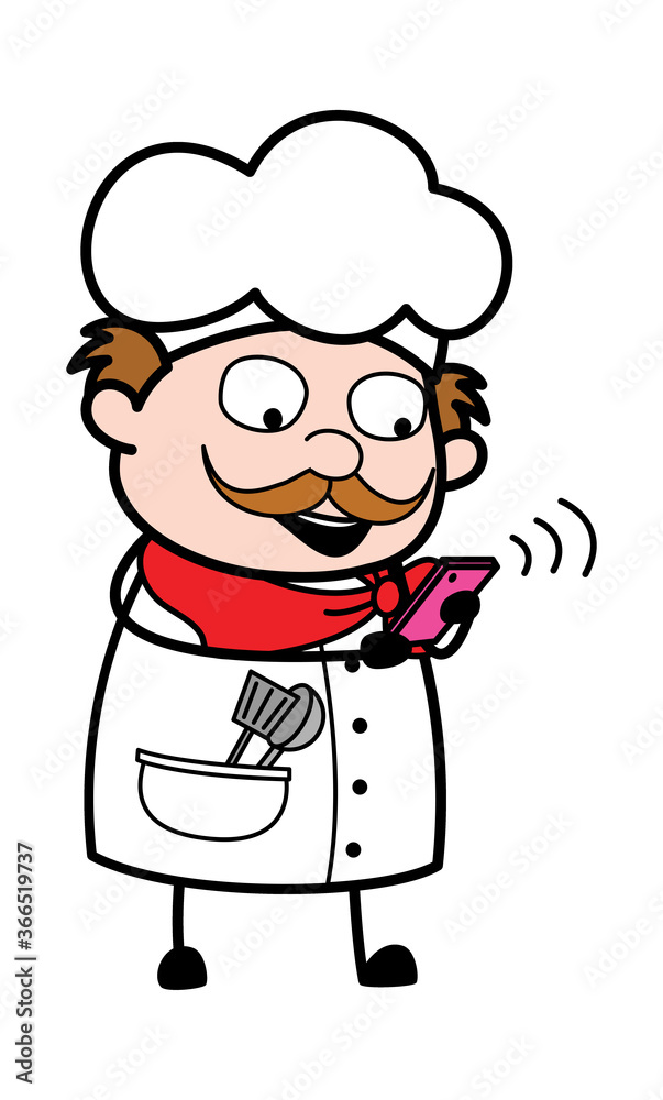 Cartoon Businessman Watching Smartphone Cartoon Businessman Watching Smartphone