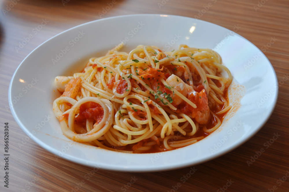 Tomato seafood Italian noodles