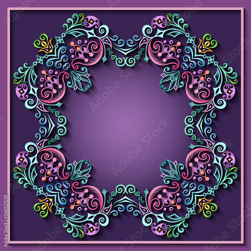 Abstract vector ornamental nature vintage frame.