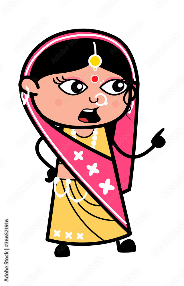 Cartoon Indian Woman Saying Something Cartoon Indian Woman Saying Something