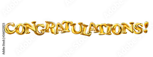 congratulation gold ballons text decoration party eps vector