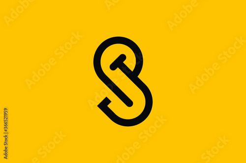 Minimal Innovative Initial SJ logo and JS logo. Letter SJ JS creative elegant Monogram. Premium Business logo icon. White color on background