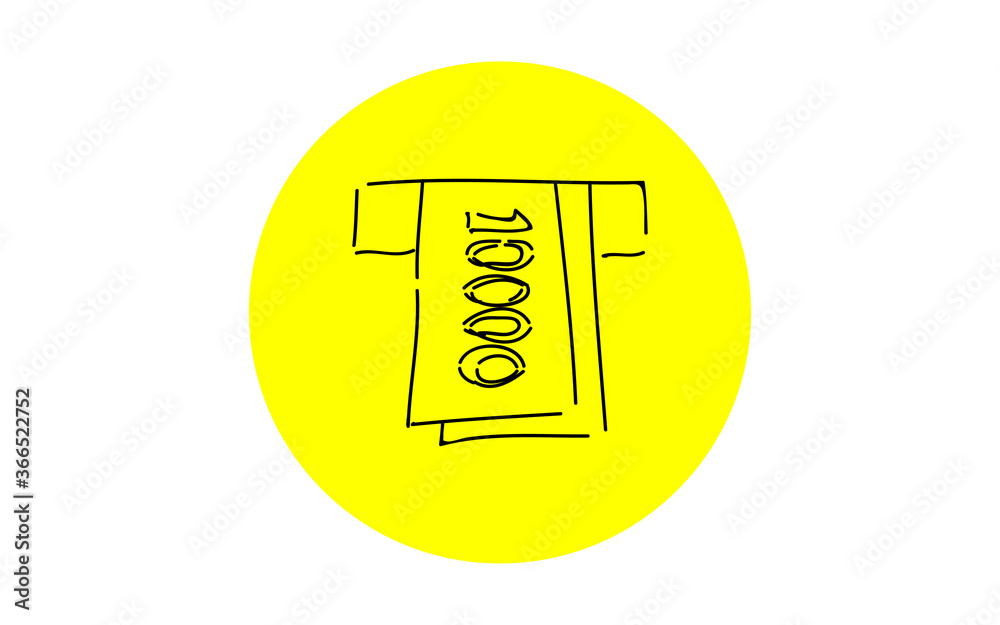 アナログ手書き風のゆるいタッチのアイコン Atmの出入金 Stock Vector Adobe Stock