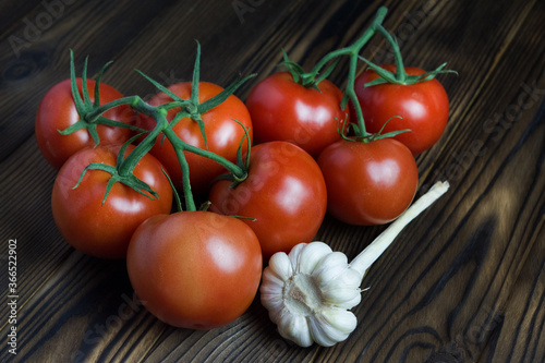 tomatoes on a wooden table
