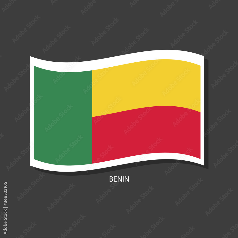 Obraz premium Benin flag Vector waving with flags. 