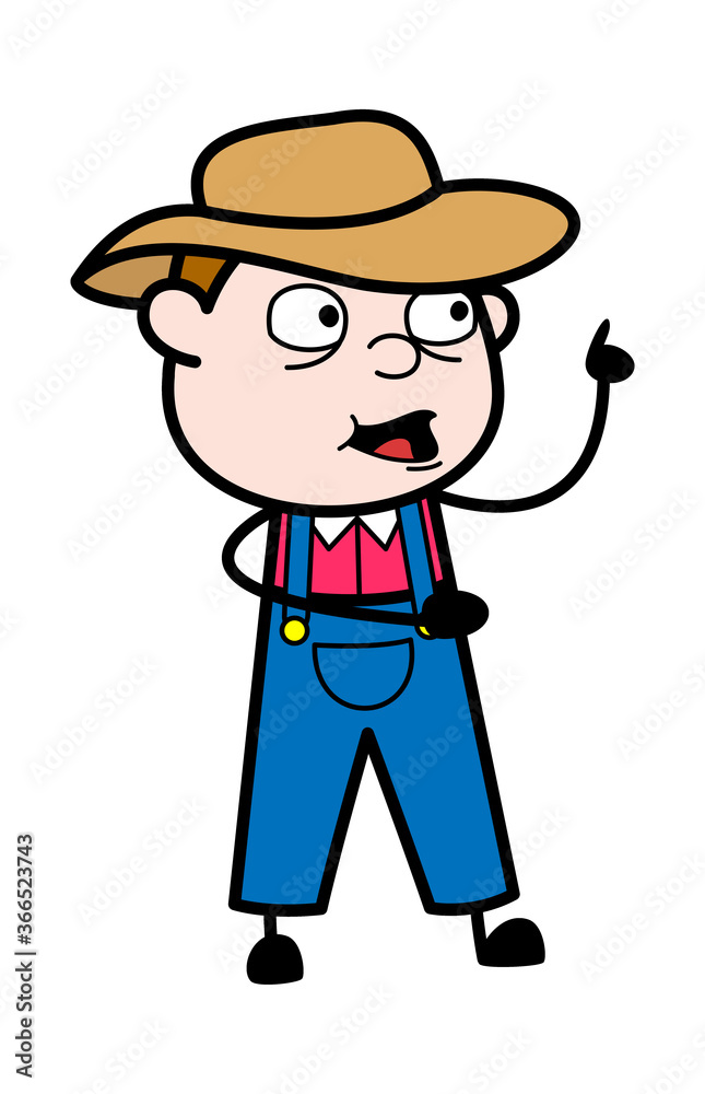 Cartoon Farmer Communicating Cartoon Farmer Communicating