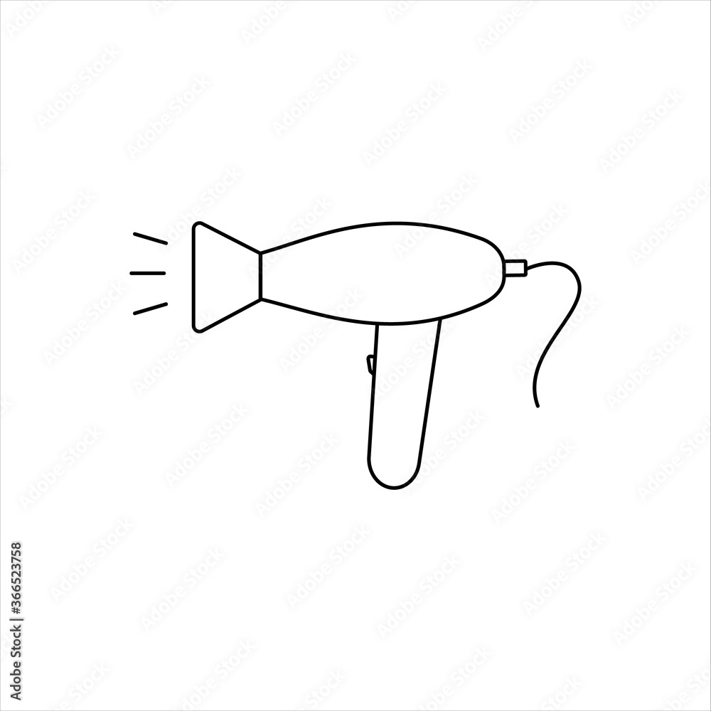 Hairdryer vector icon. Professional hair drying. Fan for hairs vector line icon for for website design, mobile and infographics isolated on white background. Hairdryer vector icon. Professional hair drying. Fan for hairs vector line icon for for website design, mobile and infographics isolated on white background.