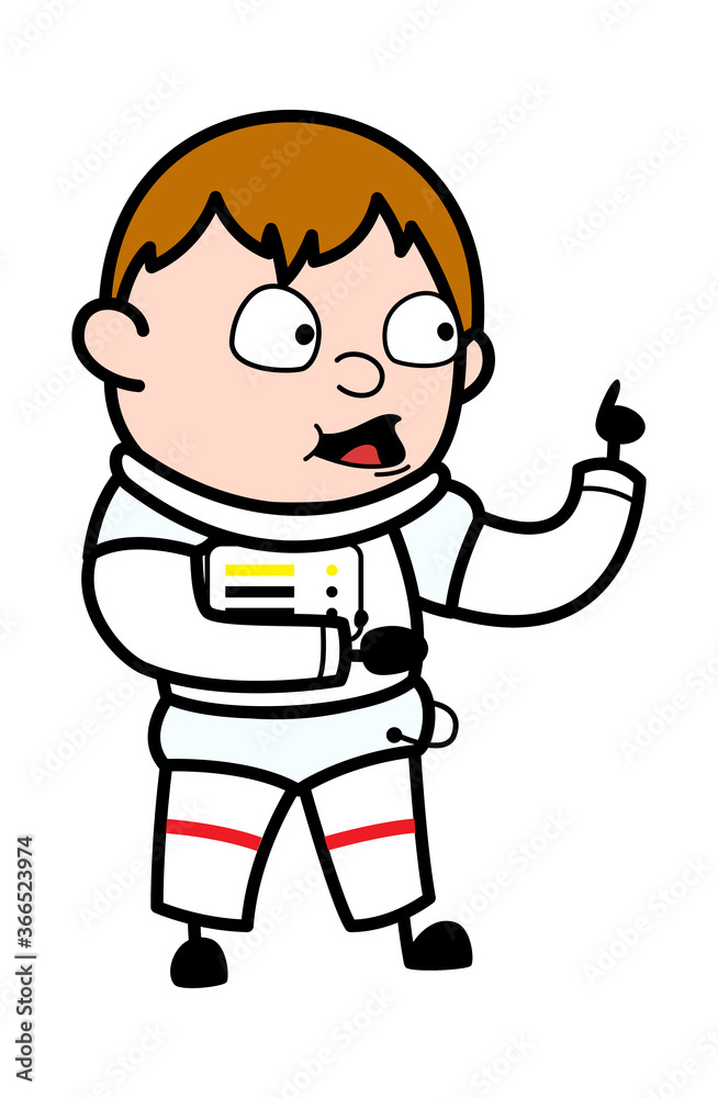 Cartoon Astronaut Communicating