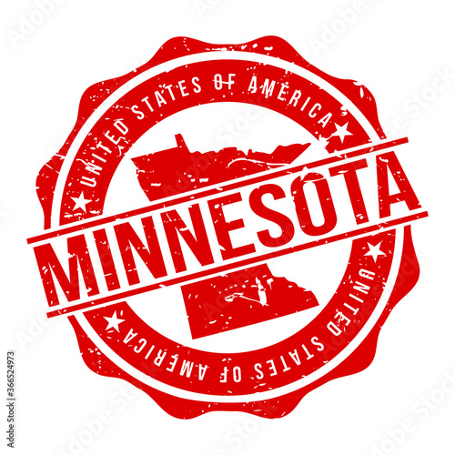 Minnesota America Original Stamp Design Vector Art Tourism Souvenir Round. photo