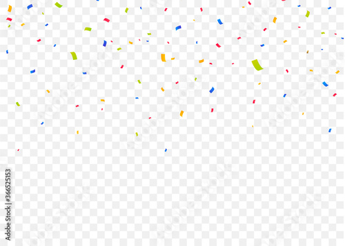 Color falling confetti isolated background. Colorful pieces of paper. Confetti explosion