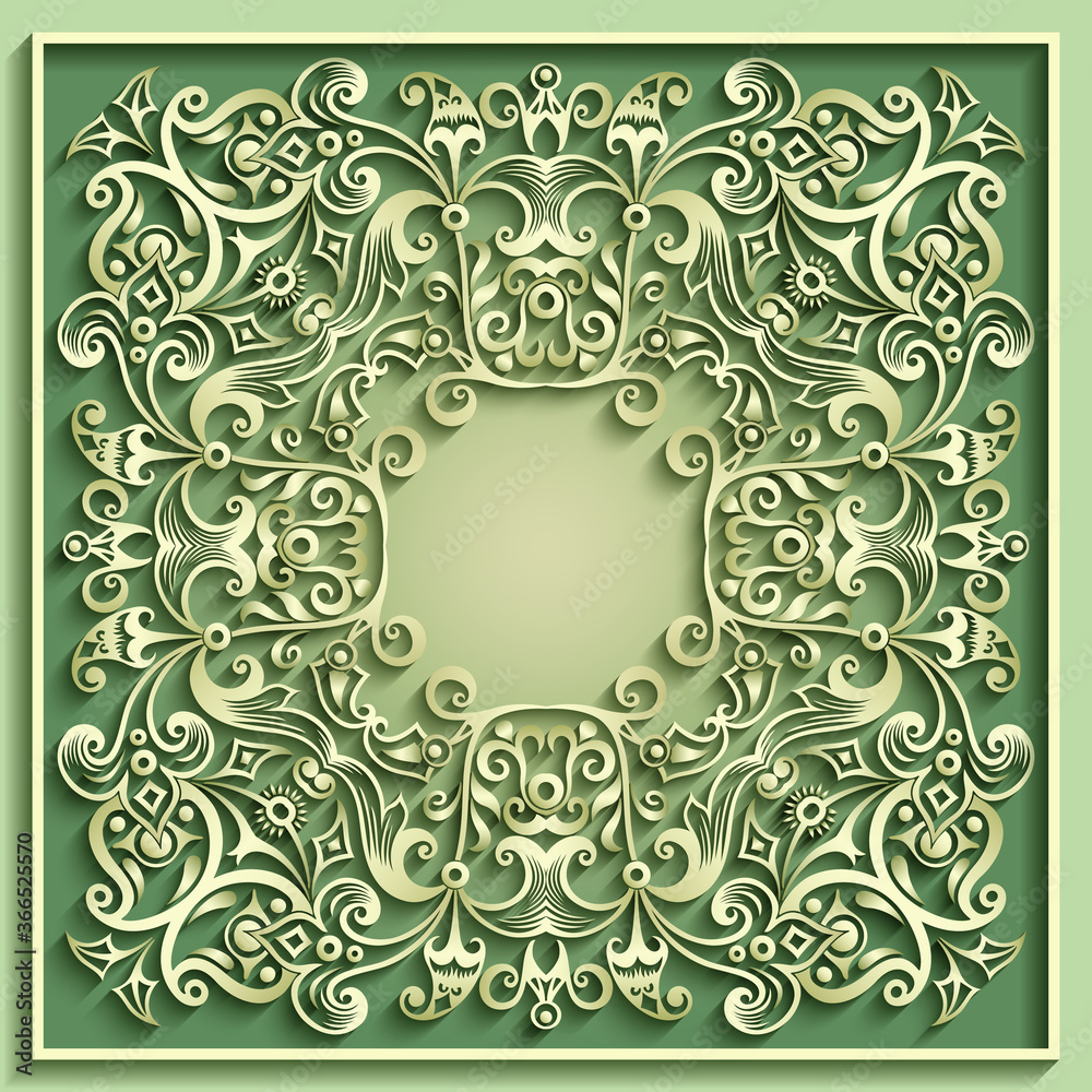 Abstract vector ornamental nature vintage frame.