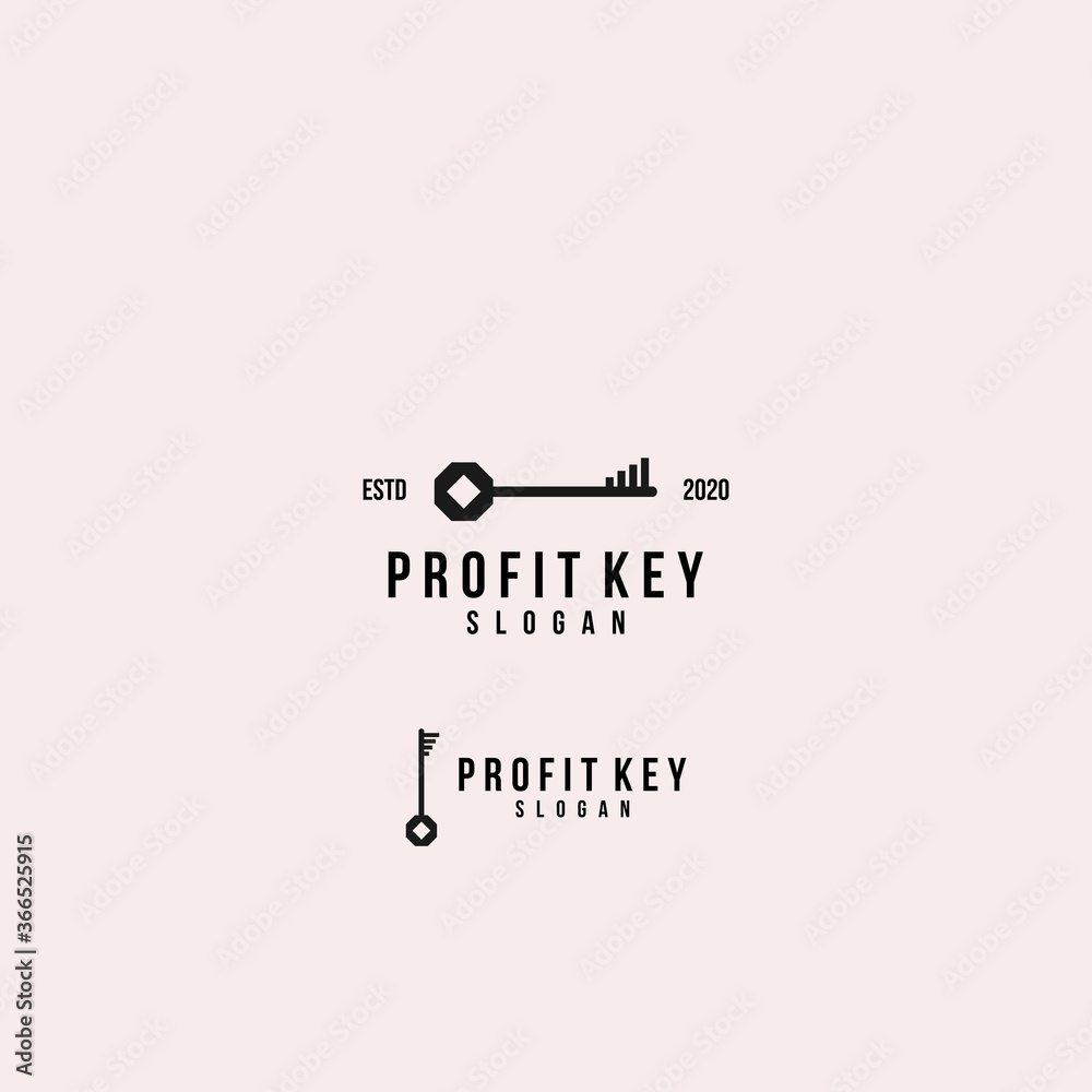 Fototapeta premium Profit key logo concept