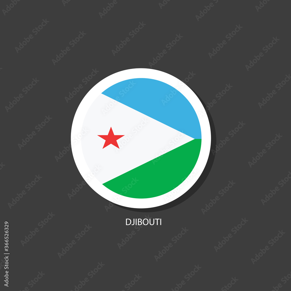 Djibouti flag Vector circle with flags.