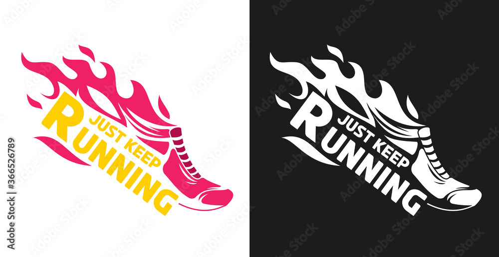Hand drawn silhouette running shoes with fire flames isolated on white background. Stylized vector illustration. Minimalistic vintage design template element for print, label, badge or other symbol. Hand drawn silhouette running shoes with fire flames isolated on white background. Stylized vector illustration. Minimalistic vintage design template element for print, label, badge or other symbol.