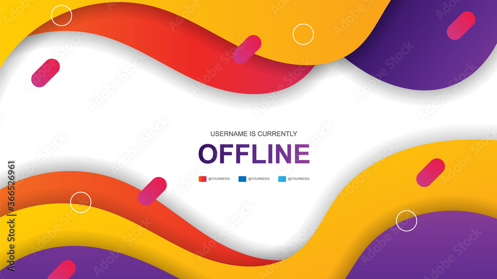 Abstract offline twitch banner design. - Vector 