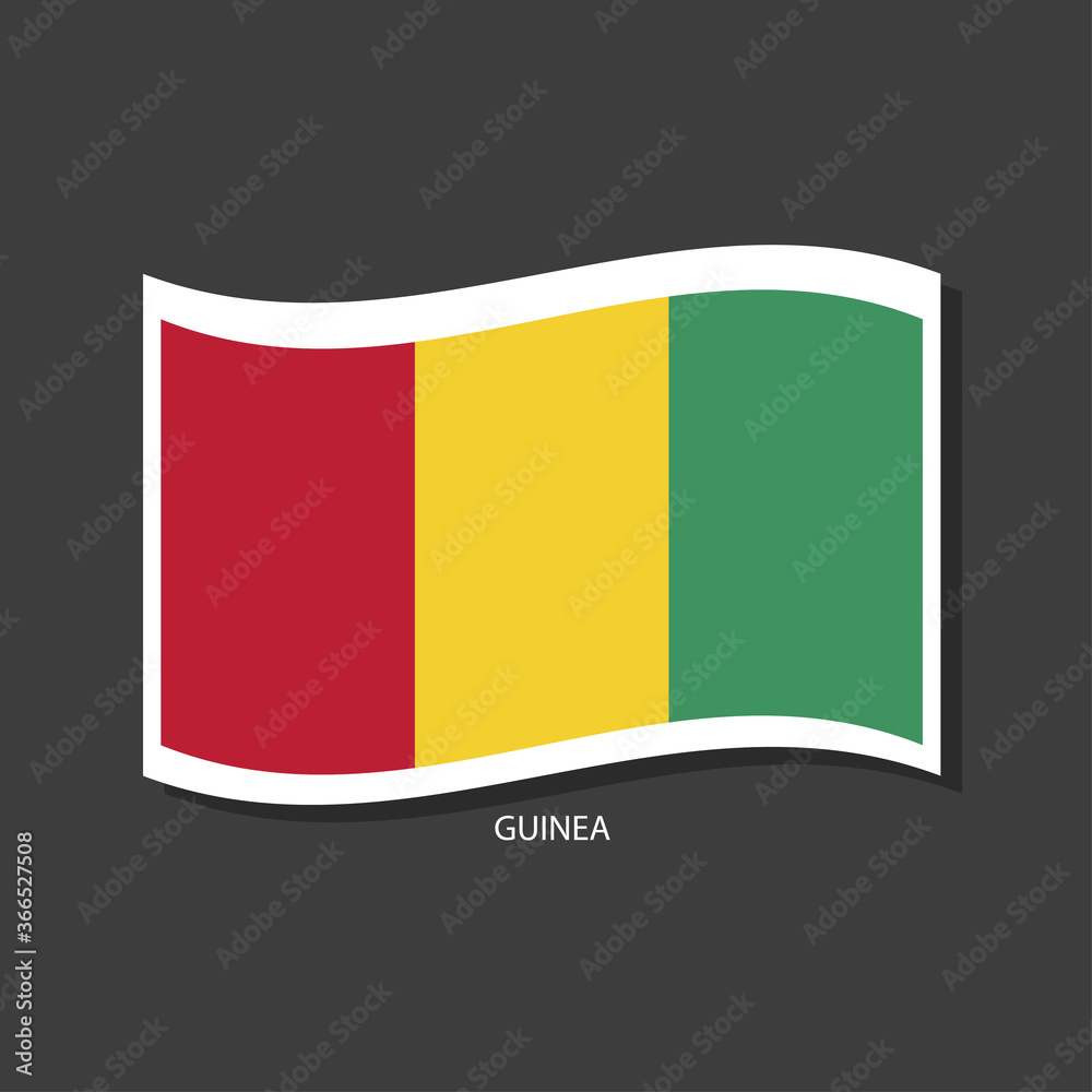 Fototapeta premium Guinea flag Vector waving with flags. 